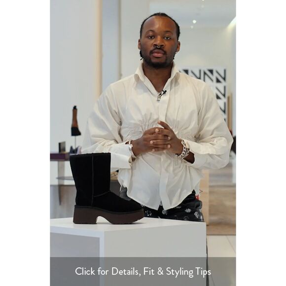 UGG Classic New Heights Short Boot Women’s Black Size 7 - Picture 2 of 10